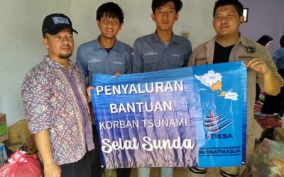 Mahasiswa STIESA Salurkan Bantuan ke Posko Tsunami Banten
