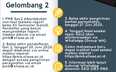 Pengumuman PMB Gelombang 2 TA 2020/2021
