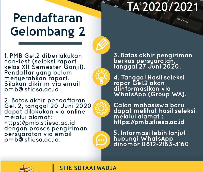 Pengumuman PMB Gelombang 2 TA 2020/2021