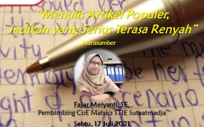 Auto Matrics #07 : Menulis Artikel Populer, Jadikan yang Serius Terasa Renyah