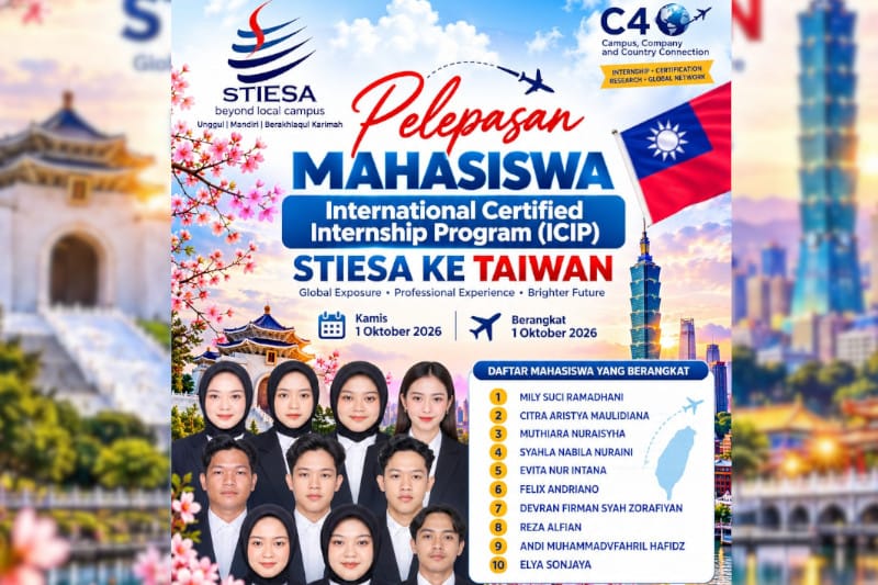 STIESA Lepas Mahasiswa Mengikuti International Certified Internship Program (ICIP) ke Taiwan